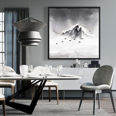 Mountain Mountain - Toile avec cadre noir et blanc | Décoration intérieure
