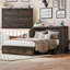  Queen Farmhouse Murphy Cabinet Bed with Charging Station, Foldable Platform Bed with Storage Drawer, Rustic Grey-1557757370