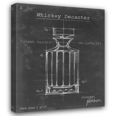 17 Stories Harper, Ethan Gallery Wrapped Canvas Art Titled: Barware Blueprint VII