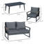Ensemble de meubles de patio 4 pièces, ensemble de conversation en aluminium, ensemble de canapé de jardin extérieur