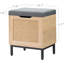 Coffre de rangement avec coussin en mousse, coussin de rangement en rotin naturel de 16 po