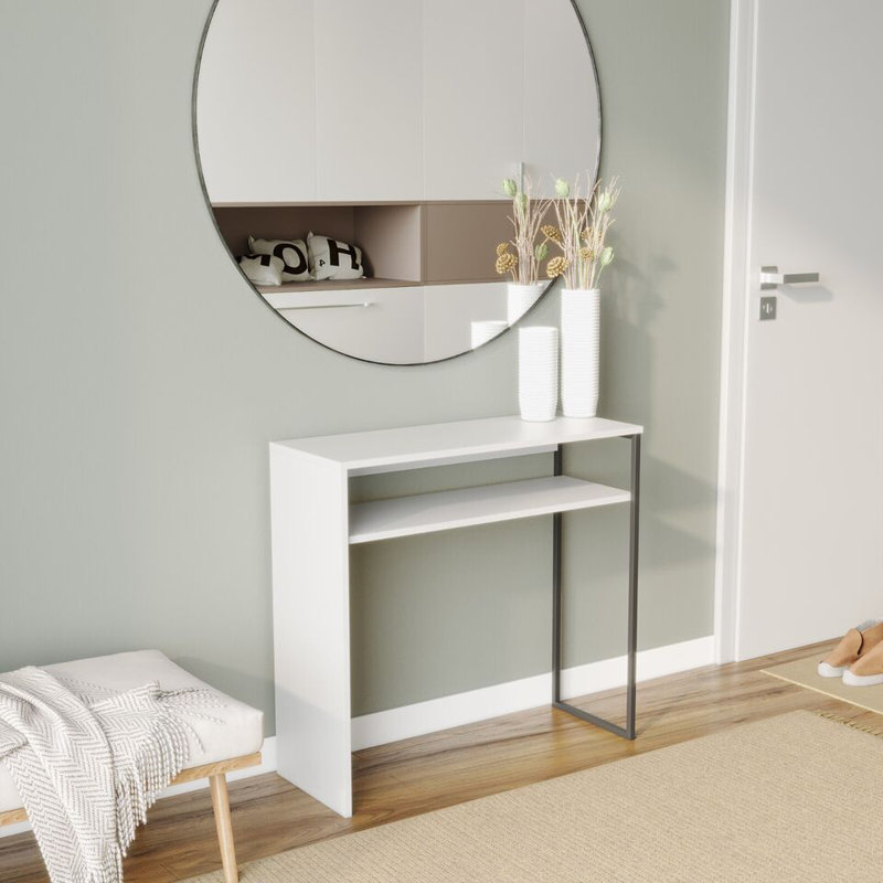 Quess 80cm Solid Wood Console Table, White