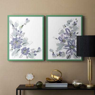 Periwinkle Patch III - reproduction encadrée de qualité supérieure - prête à être accrochée - aucun clou requis - aucun clou requis