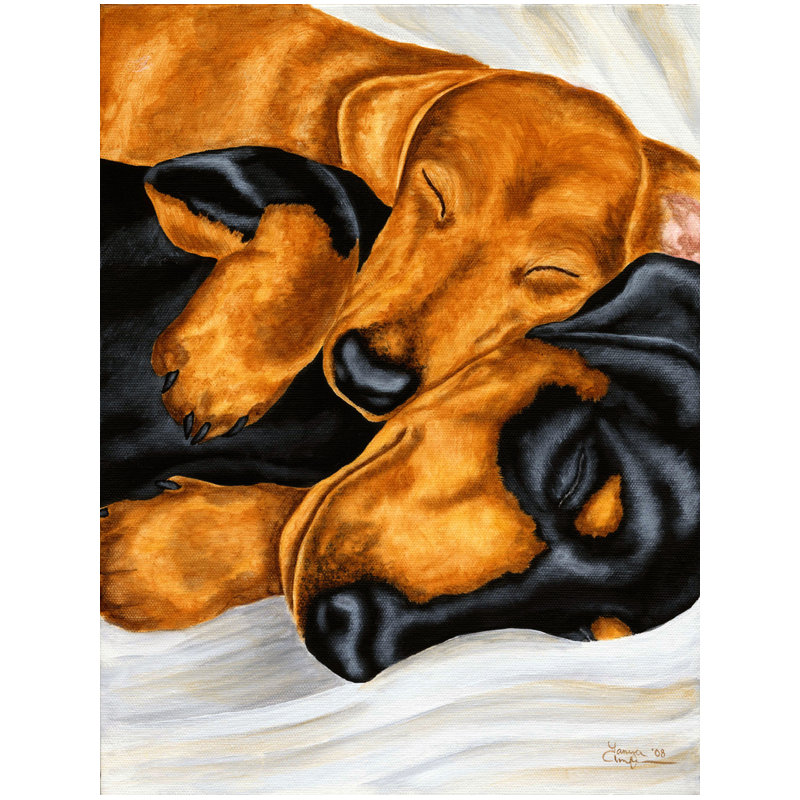 Drapeau de jardin 2 côtés teckel snuggles, H 15 po x l 11 po