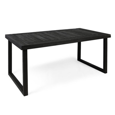 69" Wood Outdoor Dining Table In Sandblast Dark Gray Brightness Enchantment