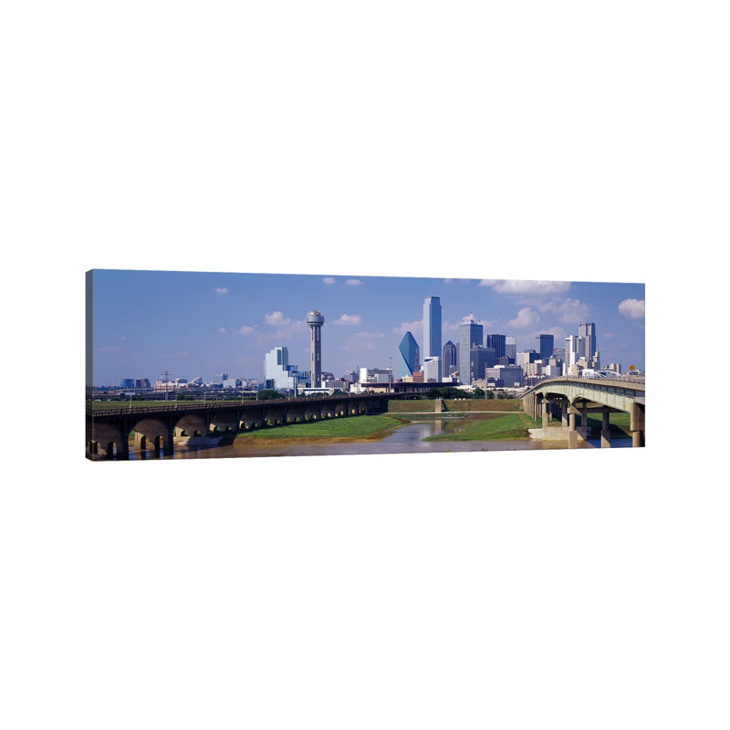 Office Buildings In A City, Dallas, Texas, USA - Wrapped Canvas Panoramic Print, 152.4 cm H x 50.8 cm W x 1.91 cm D