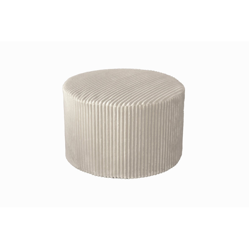 Corduroy Upholstery Full Compressed Ottoman, Beige