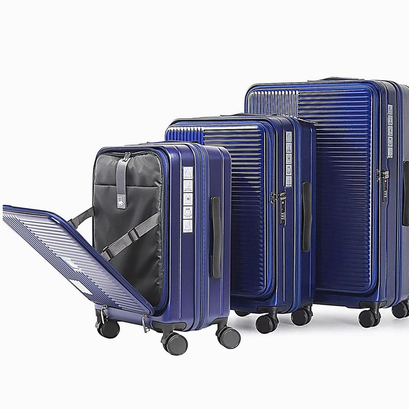 Luggage,with front opening,TSA approved lock,hardshell suitcase,Blue