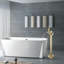 Robinet de baignoire autoportant monocommande à fixation au sol avec douche à main-60586968