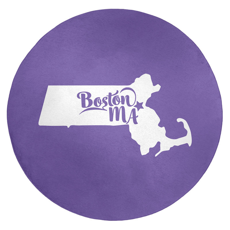 Tapis de poly-chenille en polyester boston massachusetts, Rond 5 pi