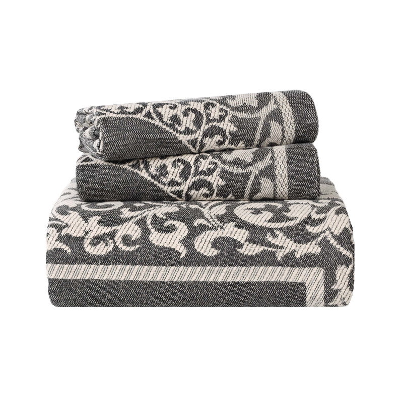 Fifer Lightweight Cotton Blend Oversized Jacquard Farmhouse Mandala Bedspread Set, King Coverlet / Bedspread + 2 Shams