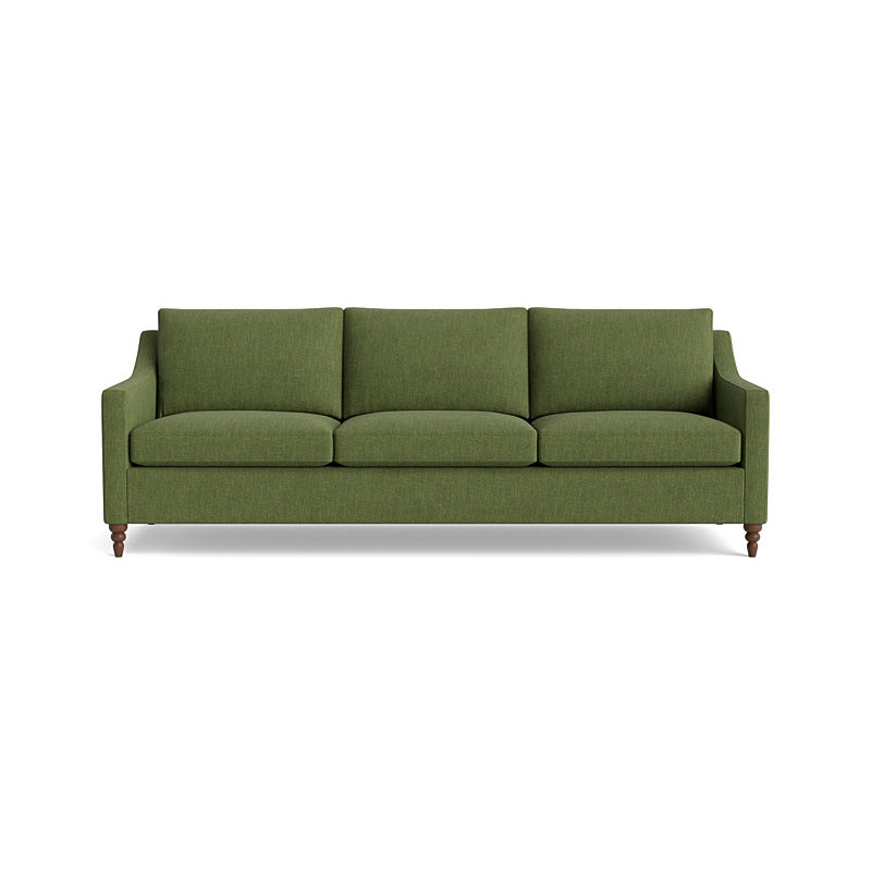 Vera Sofa (95"), Performance Weave - Basil, Walnut Finish (Turned)