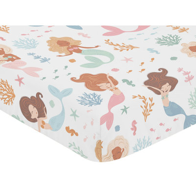Pink and Blue Mermaids Fitted Crib Sheet by Sweet Jojo Designs