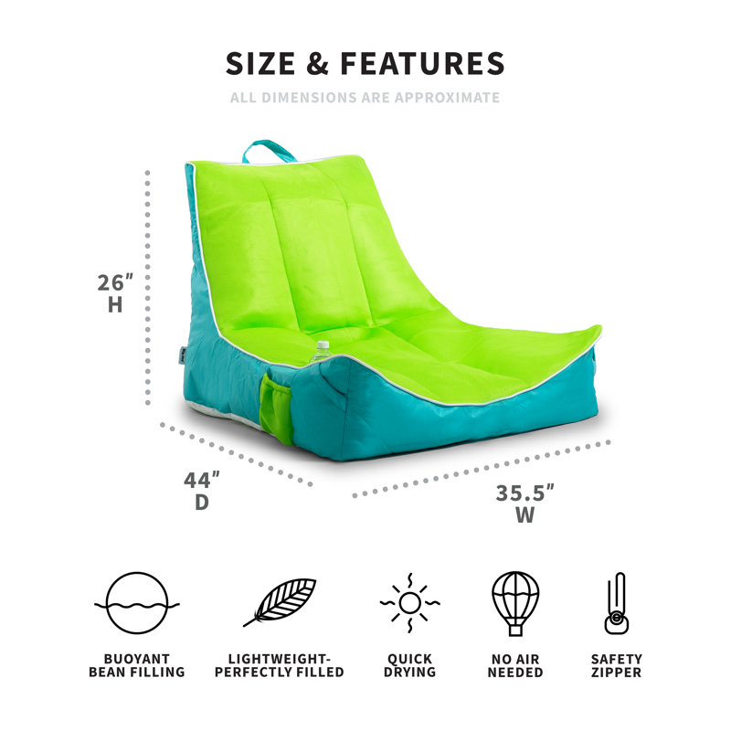 Lime Capri Mesh Fabric Pool Lounger with Back Support