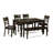 6 Piece Dining Set Contains a Rectangle Dining Room Table and 4 Faux Leather Kitchen Chairs with a Bench, Cappuccino