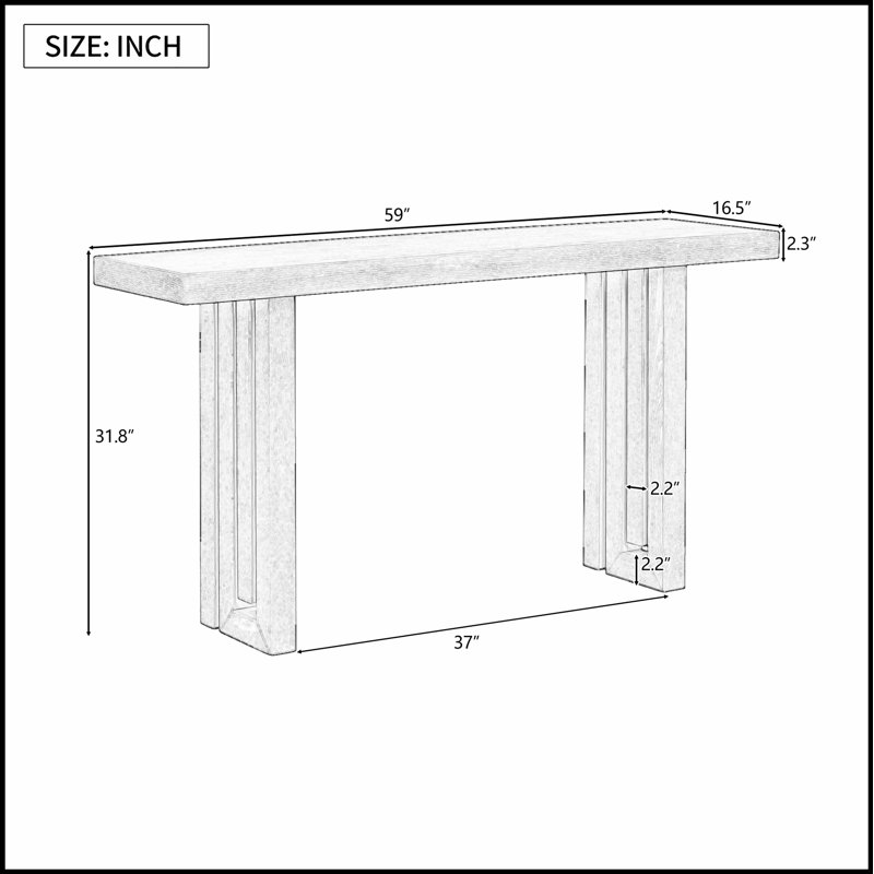 Uniquely Designed Oak Veneer Console Table with Distinctive Side Shapes, Suitable for Entryway, Hallway, and Living Room