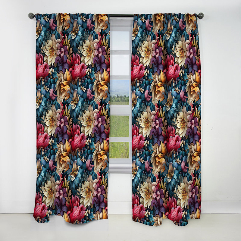 Enchanted Paisley Gard Marble Motif II - rideau occultant en marbre marbre abstrait - 1 panneaux, L 52 po x L 63 po