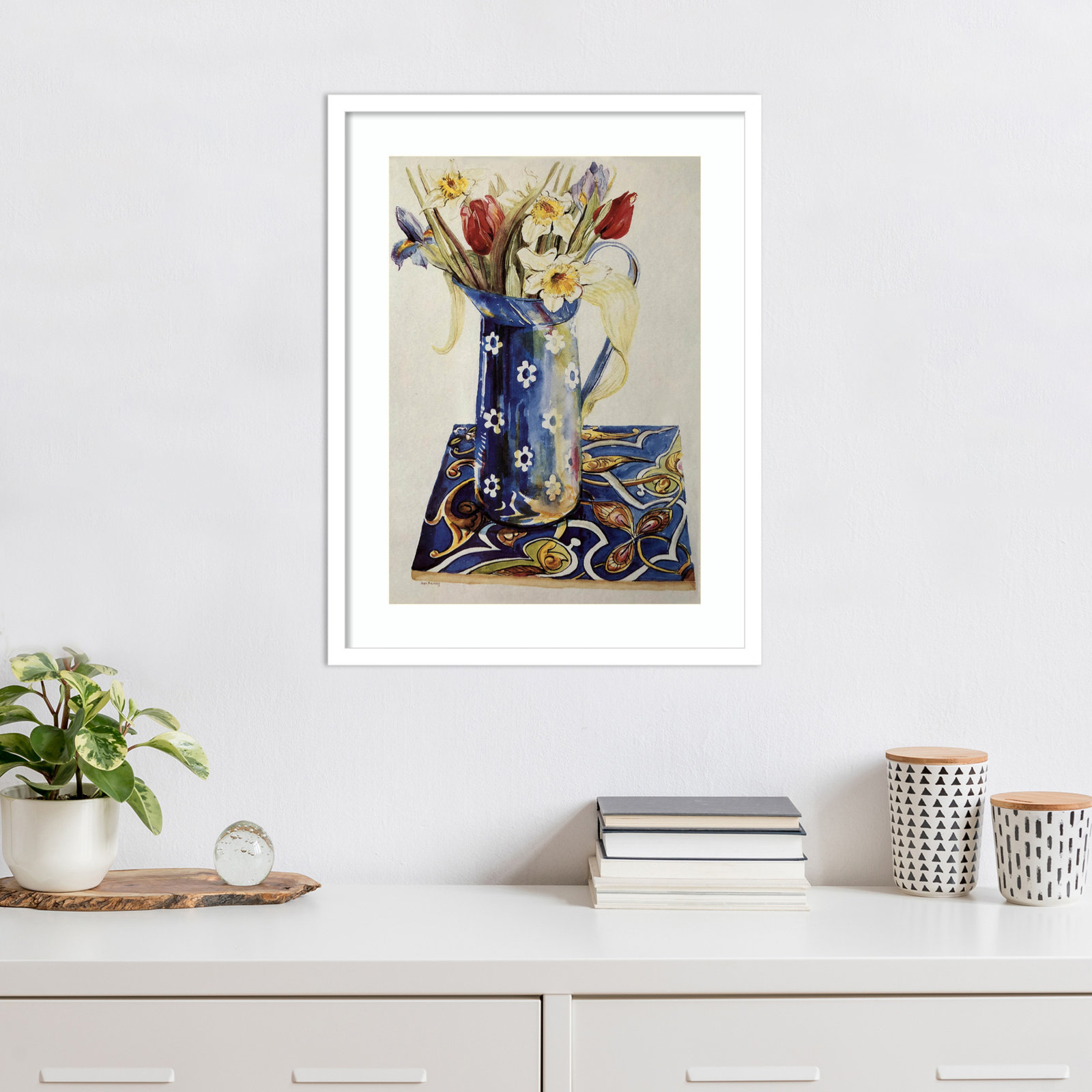 Tulips by Thewsey Joan, 25" H x 19" W, White