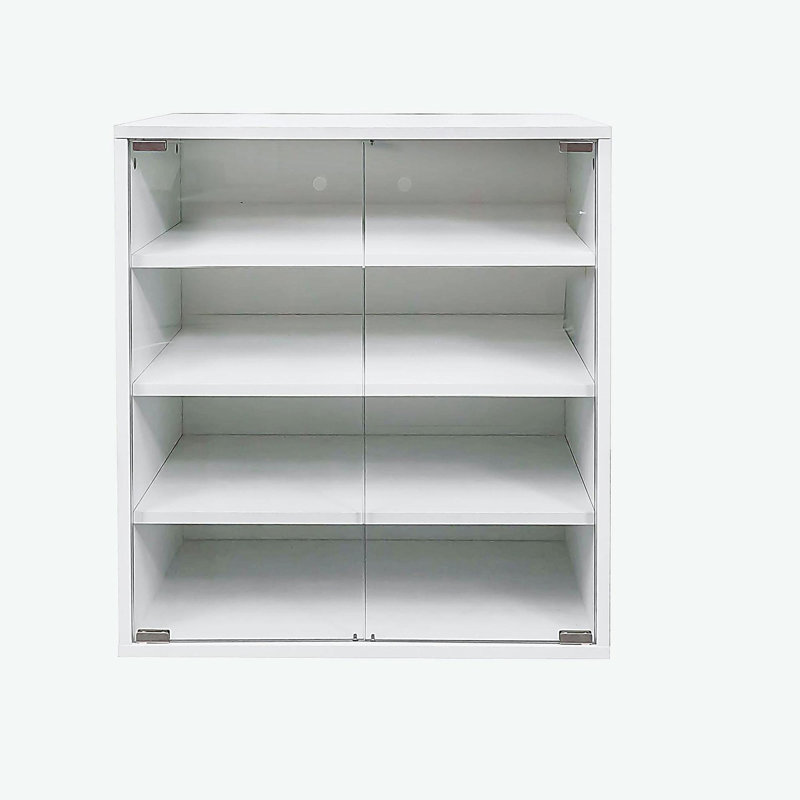 Armoire de rangement pour chaussures avec porte en verre, H 25,59 po x l 23,62 po x P 14,96 po, Blanc