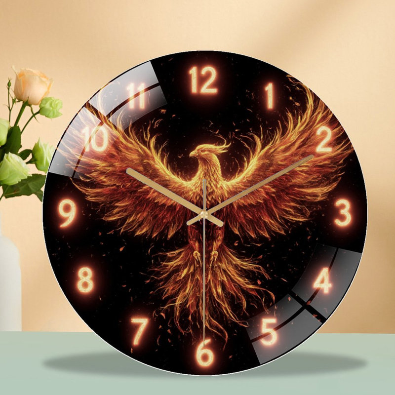 Horloge murale Fiery Phoenix
