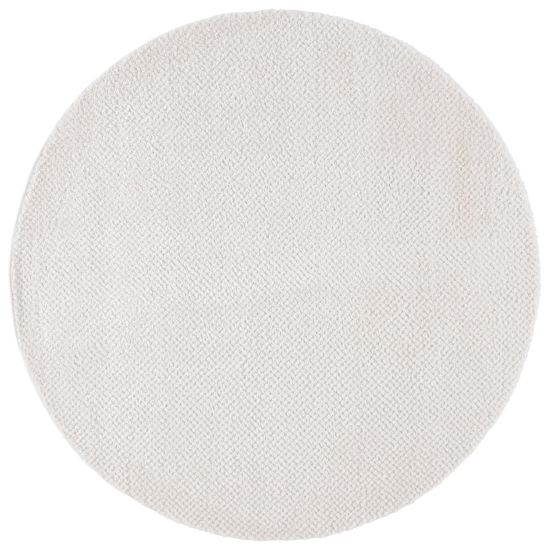 Tapis de couleur unie à poils longs Mukilteo Penelope Performance, Rond 6 pi 7 po