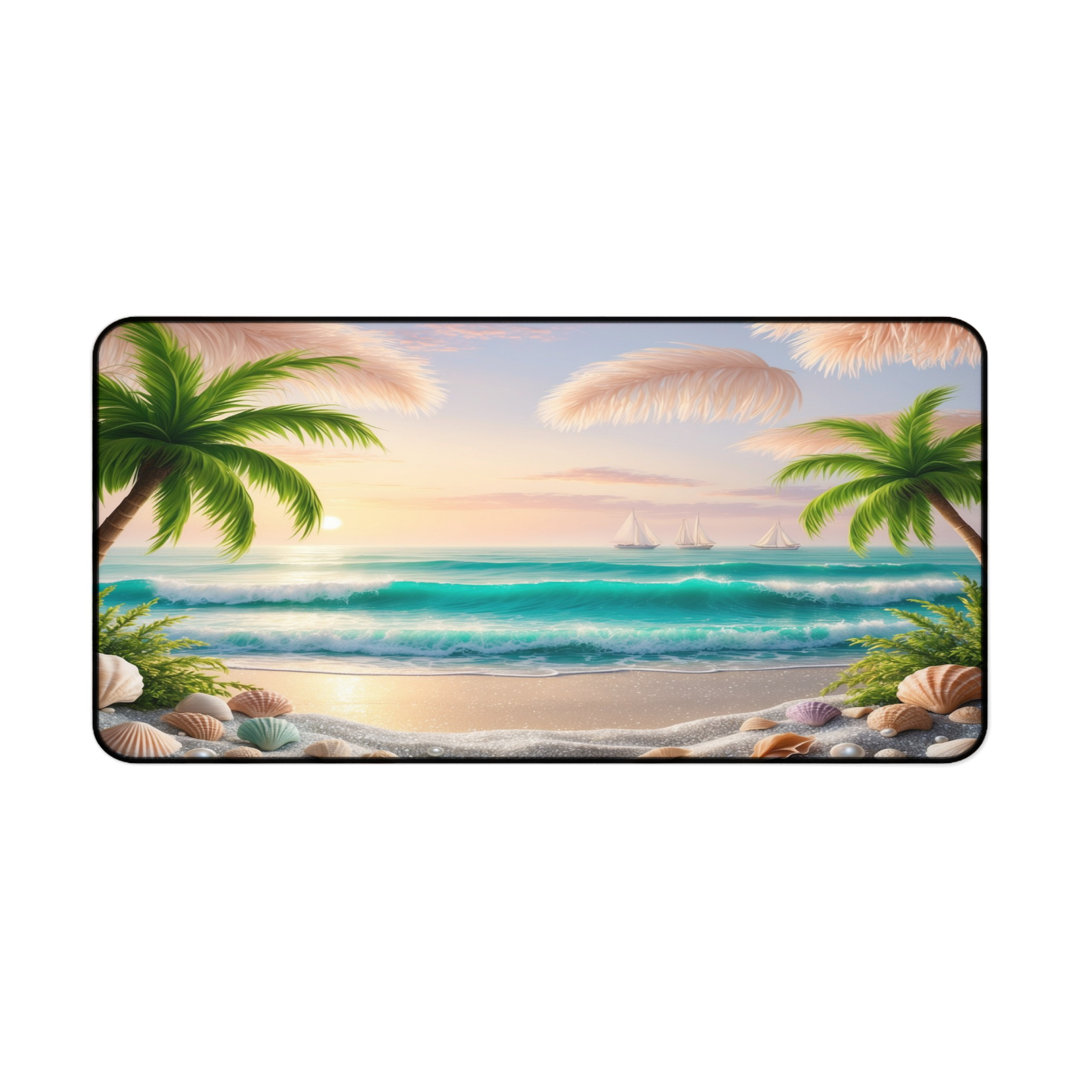 Tropical Beach Sunset Desk Mat
