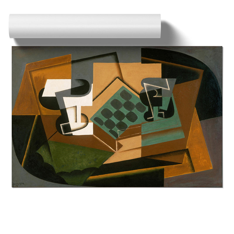 Chessboard And Glass by Juan Gris - No Frame Print, 21cm H x 30cm W x 0.1cm D
