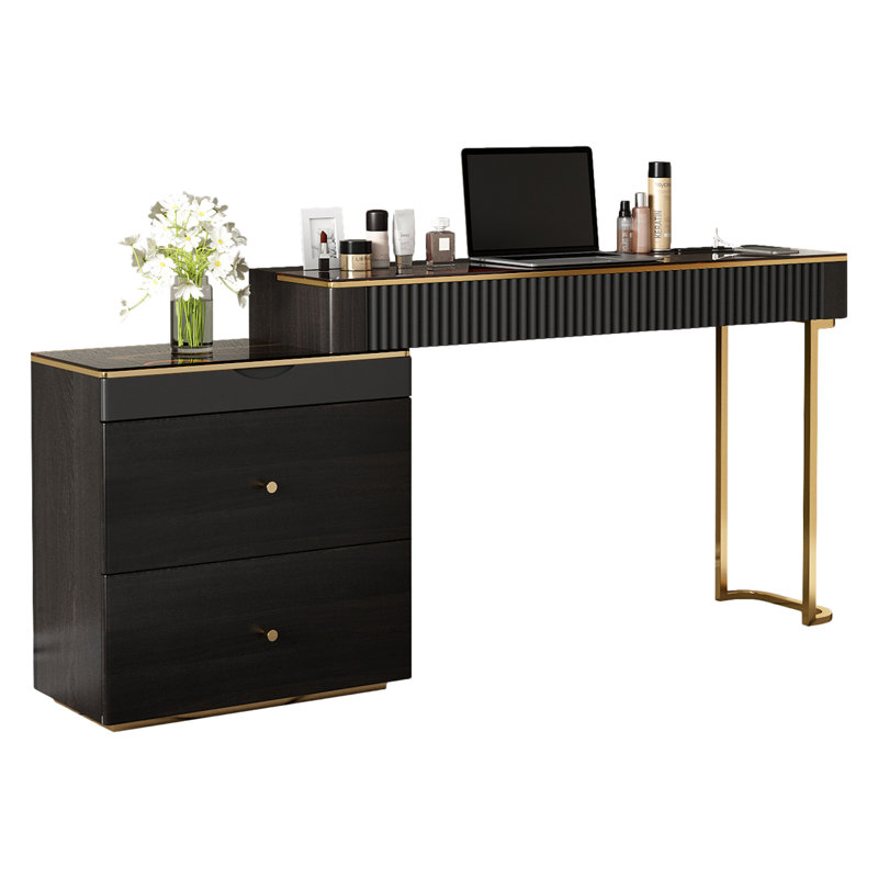 Dressing Table , Walnut/Black