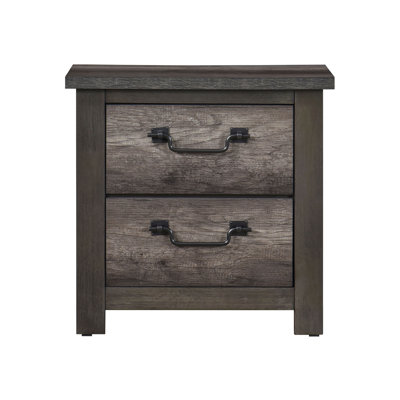 Table de chevet avec rangement à 2 tiroirs gris