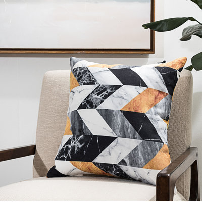  Marble Geometric Throw Pillow