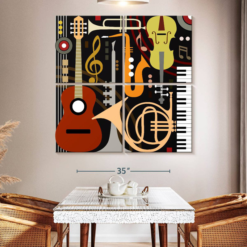 Abarca Abstract Musical Instruments, 50" H x 50" W