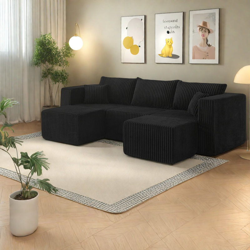 Space-saving Sofas, Foam Black Modular, Modern Minimalist Living