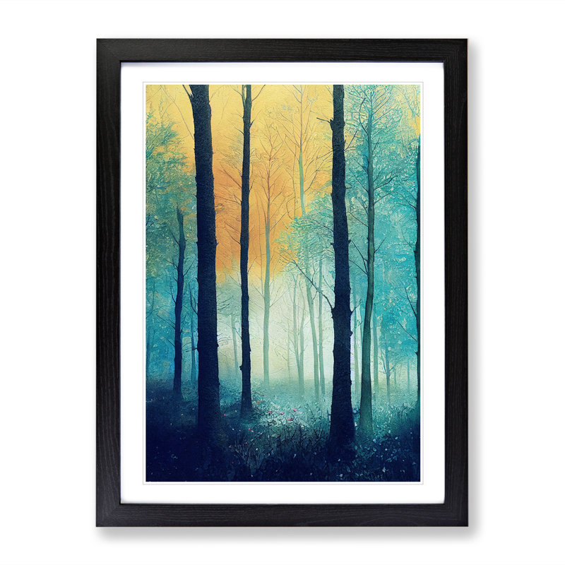 Forest No.3 - Single Picture Frame Painting, Black, 64cm H x 46cm W x 2cm D