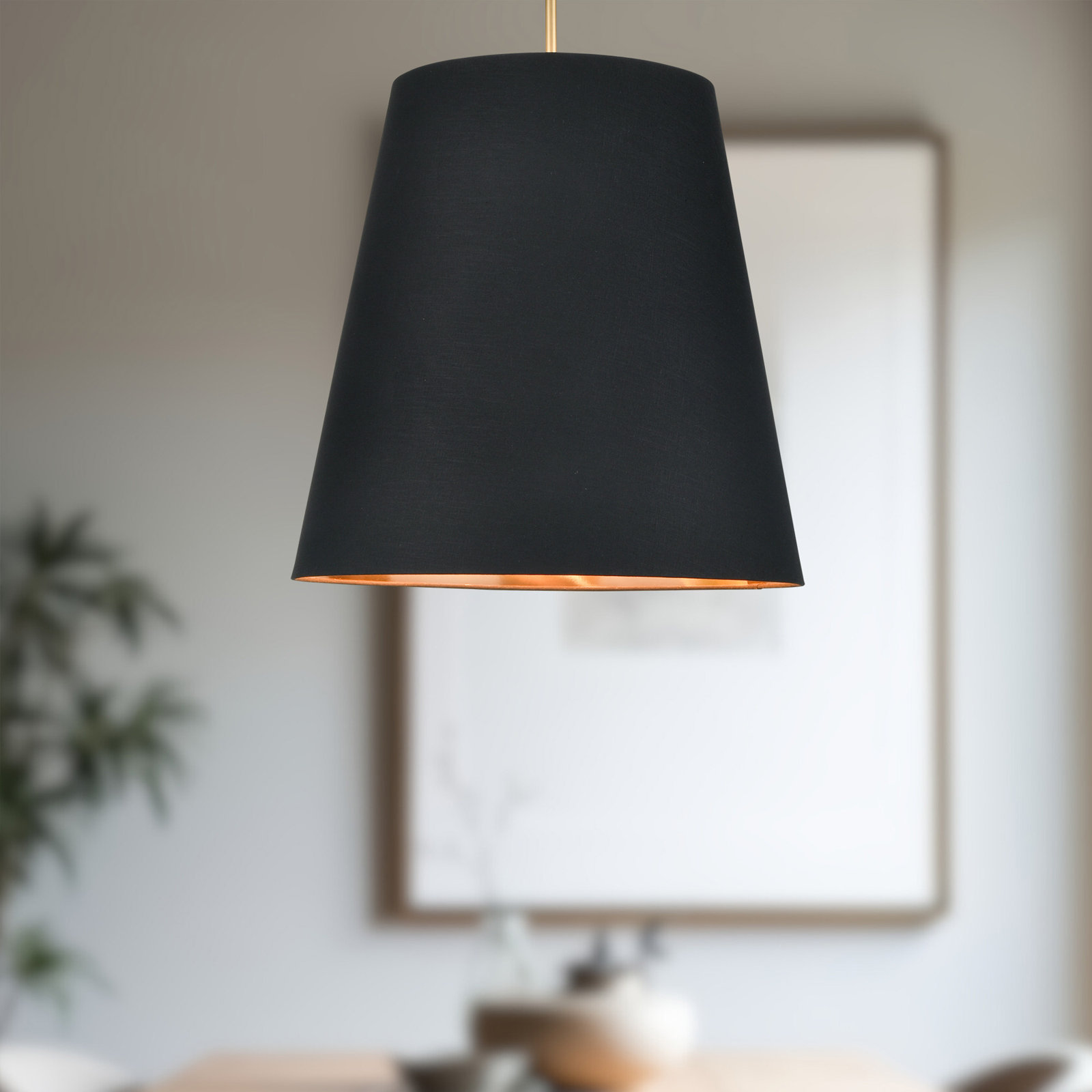 3 Light Steel Pendant, 71.76" H x 24.88" W x 24.88" D, Gold, Black