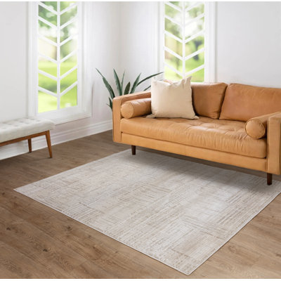 Sugna Geometric Criss Cross Beige Area Rug