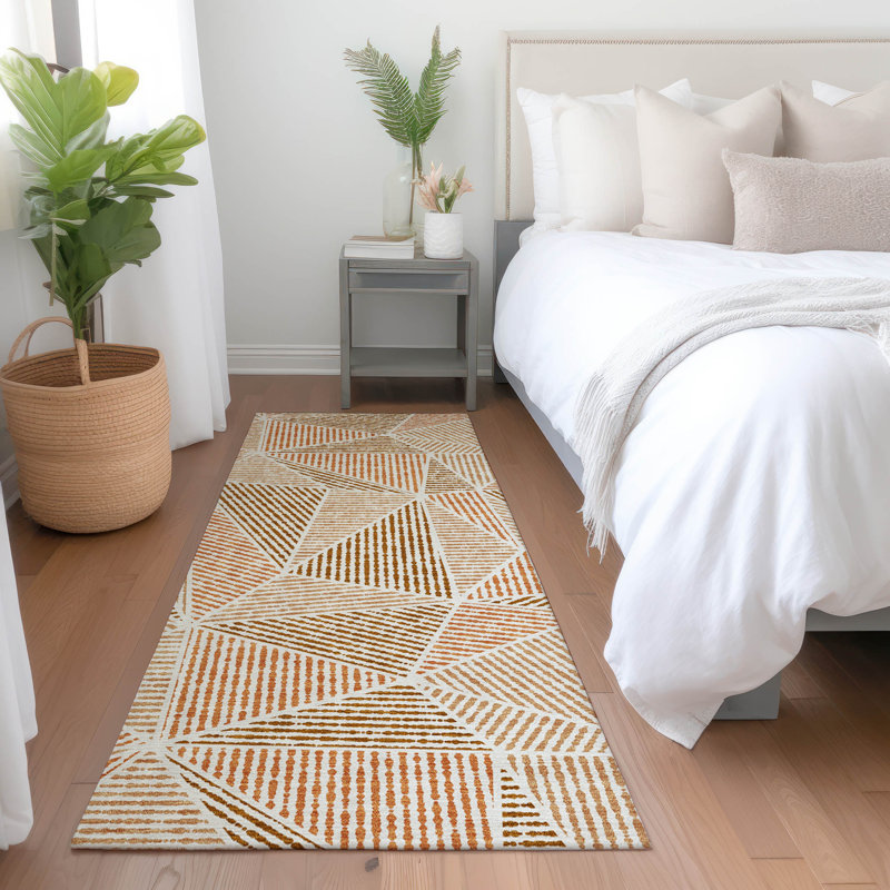 Itzayana Washable Geometric Indoor / Outdoor Rug, Runner 2'3" x 7'6"