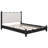 Queen Size Wood Platform Bed with Upholstered Headboard, Black Frame+Beige Fabric-800682937-800682936