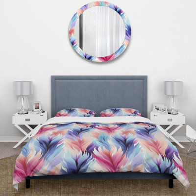 Purple And Pink Boho Ikat Spirit Harmony Box Stitch Ikat Duvet Cover