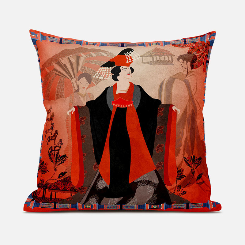 Housse et insert de coussin décoratif en polyester, 18 po x 18 po, Rose/noir
