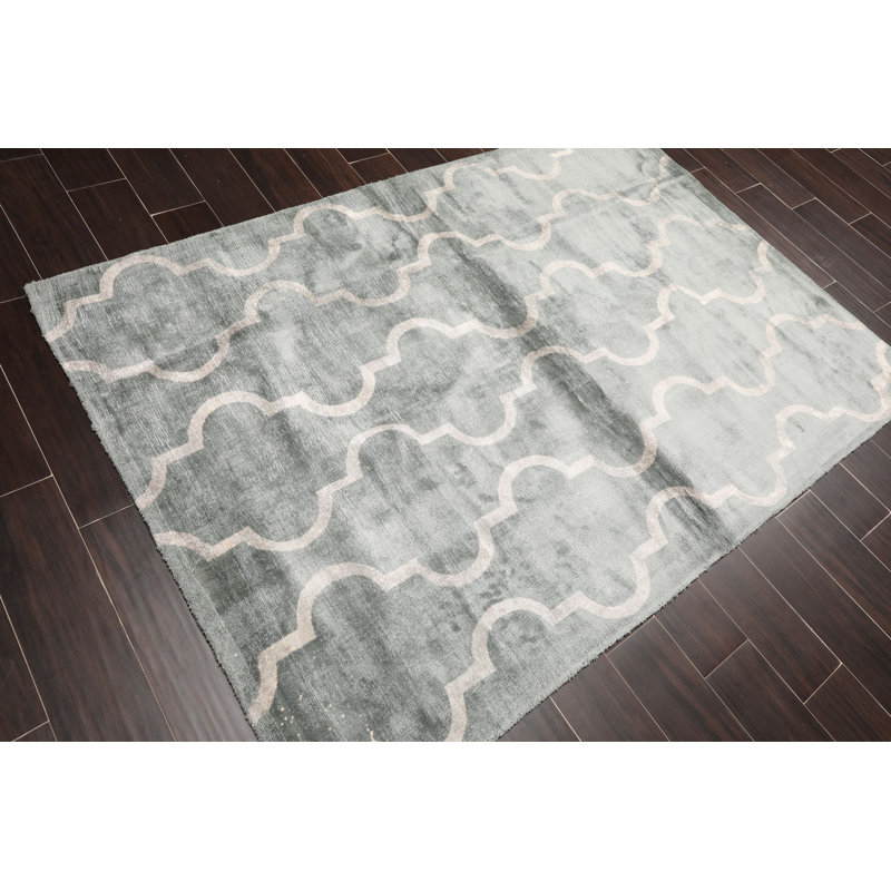 Tapis bleu touffeté à la main Sharonville