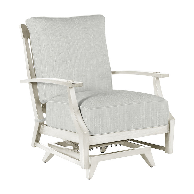 Croquet Patio Chair with Cushions, Slate Gray, Welt, Verona Silver Sunbrella®