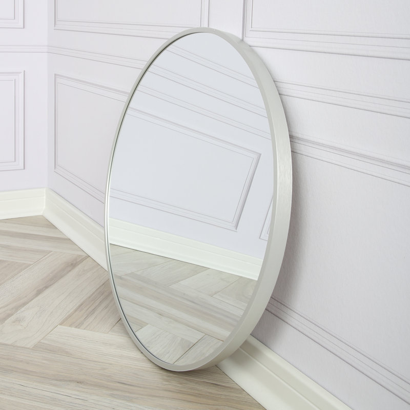 Sasheer - Round Framed Wall Mounted Mirror, 80cm H x 80cm W, Silver