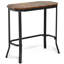 Table de bout étroite avec grain de bois rustique et structure en acier stable