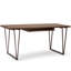 Bureau en bois massif Ryder de 66 po de style industriel contemporain avec plateau à clavier et base en métal en forme de V Ryder