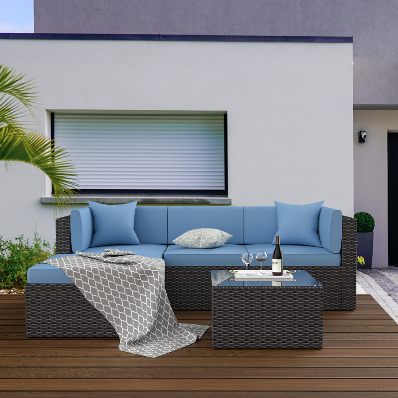 Canapé modulaire en osier pour patio