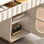 Bureau blanc rectangulaire en bois manufacturé avec 2 tiroirs-108625254