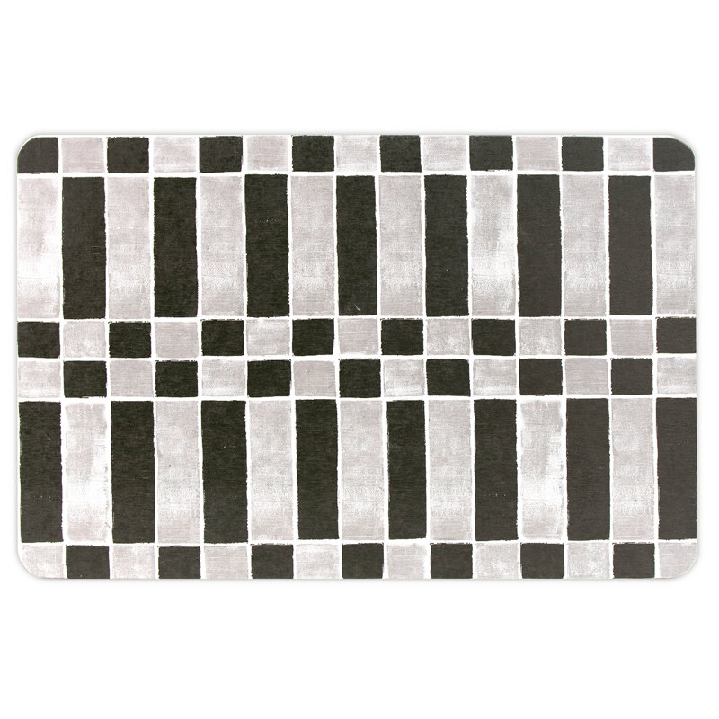 Checker Black Stone Quick Drying Mat