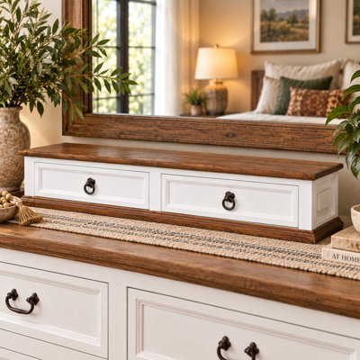 Solid Wood Two-Drawer Dresser Top Organizer