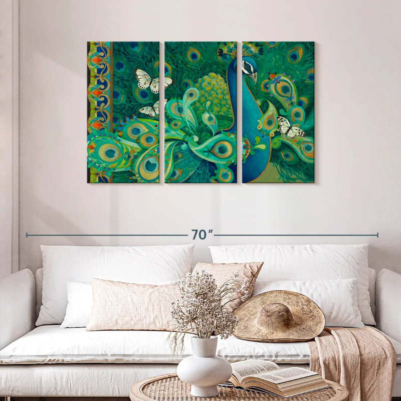 Paisley Peacock, 28" H x 45" W