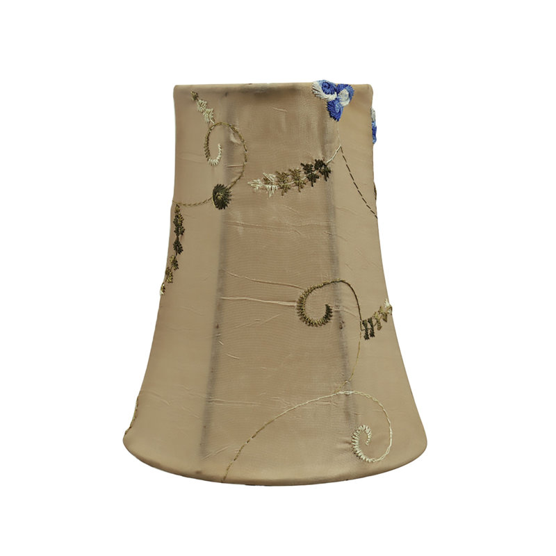 Abat-jour cloche en soie/chantoung de H 5 po en or